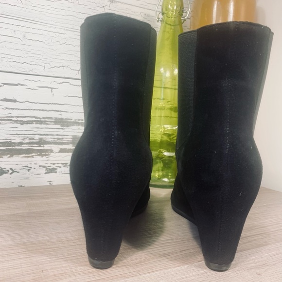 Stuart Weitzman Black Suede Nusocks Ankle Boots - Picture 13 of 15